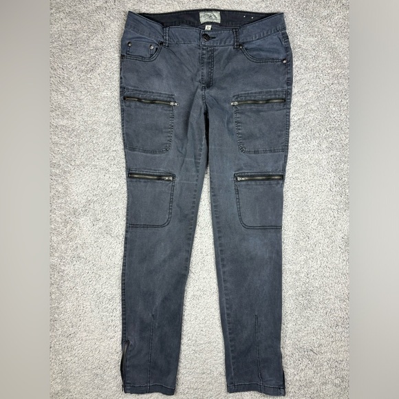 One 5 One Pants Womens 12 Straight Leg Cargo Zip Up Ankle Detail 9 Pockets Work - Picture 1 of 4